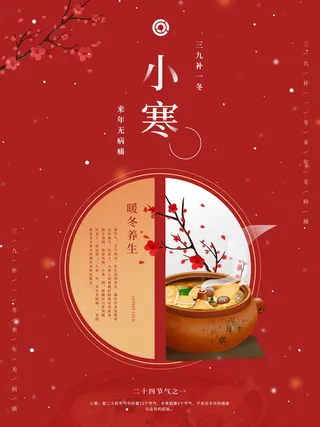 中国传统冬天小寒祝福24二十四节气节日宣传活动海报