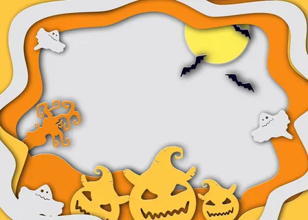 可爱卡通万圣节橙色背景