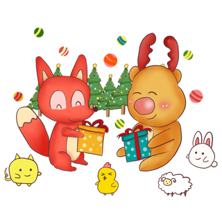 圣诞节卡通手绘元素