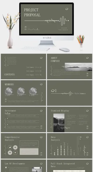 简约风insPPT模板预览图