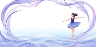 紫色飘带女孩跳舞舞蹈背景