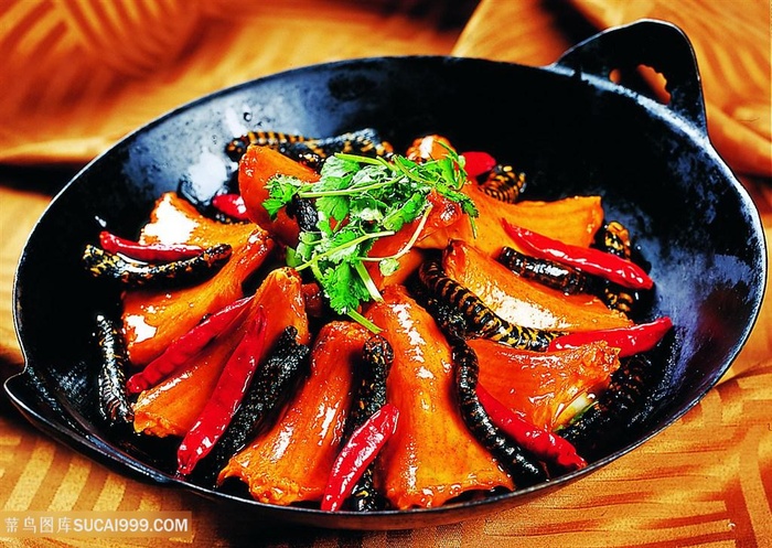 中华美食干锅香辣蛇时价摄影图