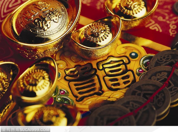 金灿灿的元宝背景