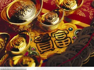 金灿灿的元宝背景
