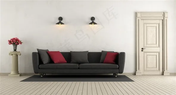 白色客厅家具装饰装修效果高清图片