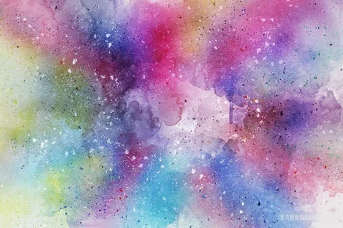 多彩抽象水彩溅射墨点背景