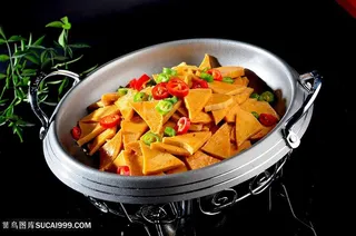 中华美食干锅百叶豆腐摄影图