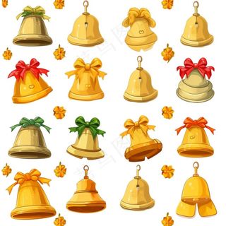 铃铛圣诞铃铛装饰卡通插画免抠