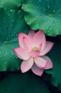 雨天荷花荷叶唯美背景