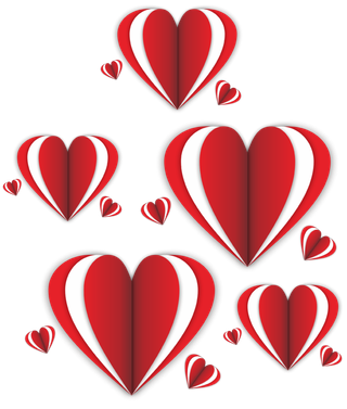 爱心镂空剪纸折纸元素