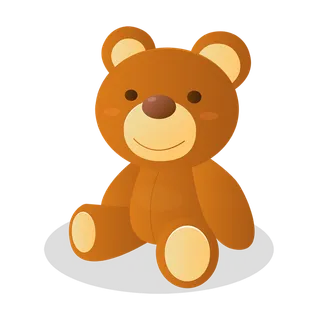 灰色小熊坐着卡通