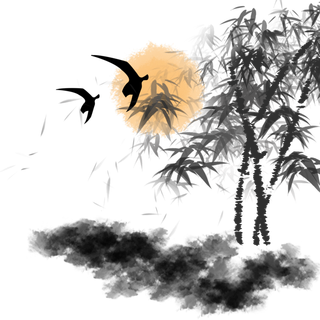 竹子水墨画中国风国画墨水书法竹子画