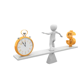 时间与金钱跷跷板人物立体少儿兴趣班