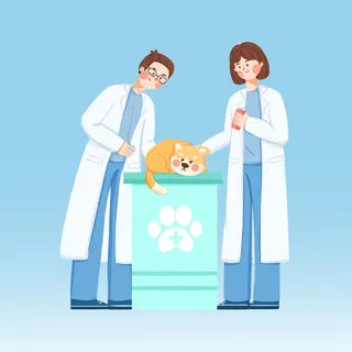 宠物猫咪看病场景
