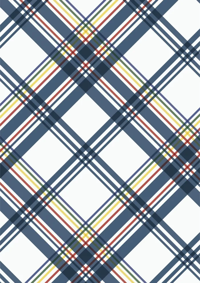 蓝白格纹红黄绿撞色布底cdr矢量模版下载