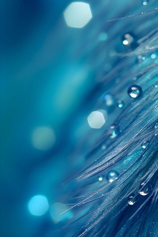 露珠蓝色清新大气背景