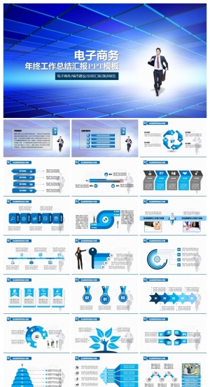 电子商务年终总结ppt模板预览图