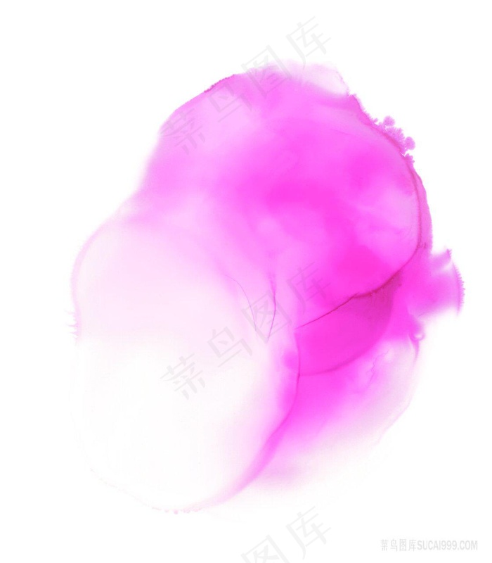 原红渐变花瓣水彩笔触免扣设计素材