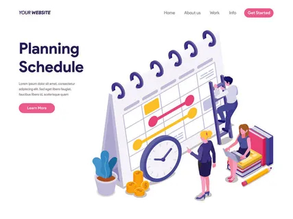 扁平化人物场景办公互联网等距ai矢量设计网页海报UI素材插画