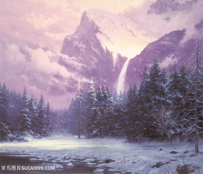 山脉树林美景艺术挂画
