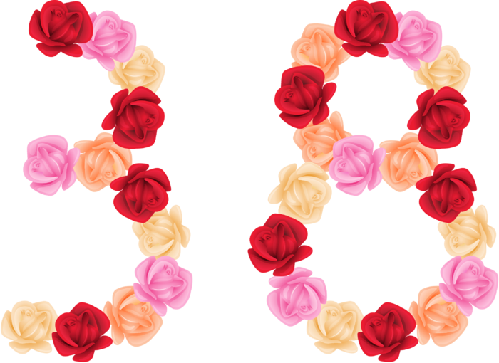 唯美风38花朵字体艺术设计