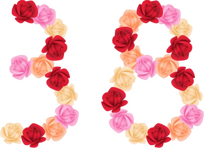唯美风38花朵字体艺术设计