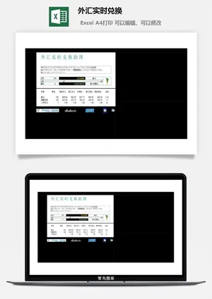 外汇实时兑换excel模板预览图