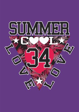 夏日爱情夏季红火爱情爱心数字设计