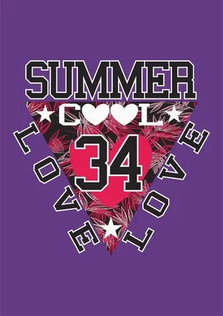 夏日爱情夏季红火爱情爱心数字设计