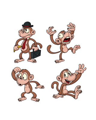 猴子卡通 简笔