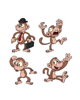 猴子卡通 简笔
