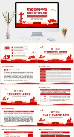 党政领导*选拔任用工作条例PPT模板预览图