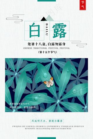 创意中国风白露节传统节气海报