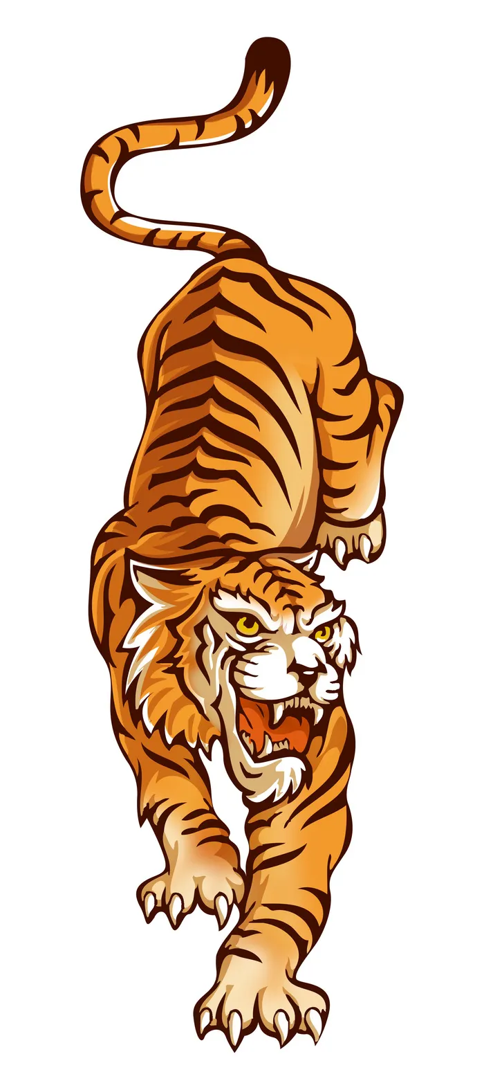 手绘国潮虎年卡通白虎老虎形象插画装饰元素PSD设计素材png免抠图psd模版下载