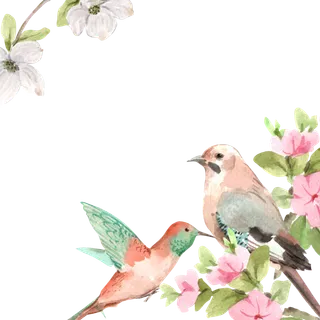 插画春鸟免抠素材