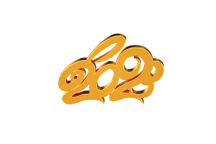 2023兔年新年创意手写字体C4D模型