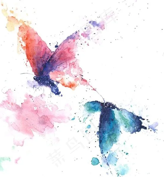 水彩梦幻蝴蝶
