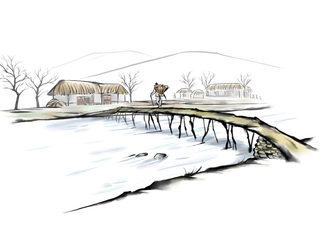 山水画素材中国风水墨画素材元素中国画