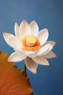 蓝色荷花简约大气背景