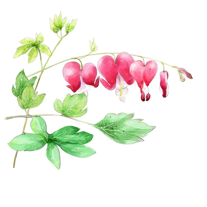 粉色简约风鲜花插画油画水墨画插图背景图片素材