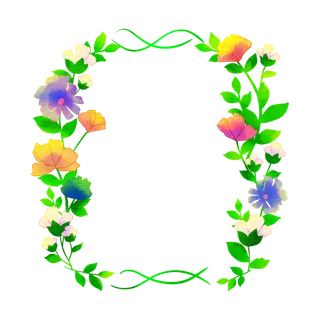 花和叶子边框