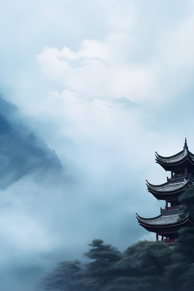国风建筑意境背景(2400x3600)
