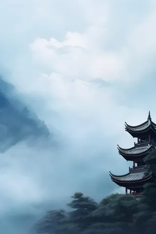 国风建筑意境背景