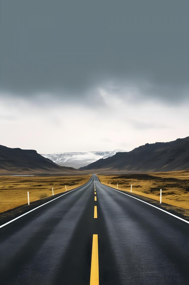 公路山脉简约摄影
