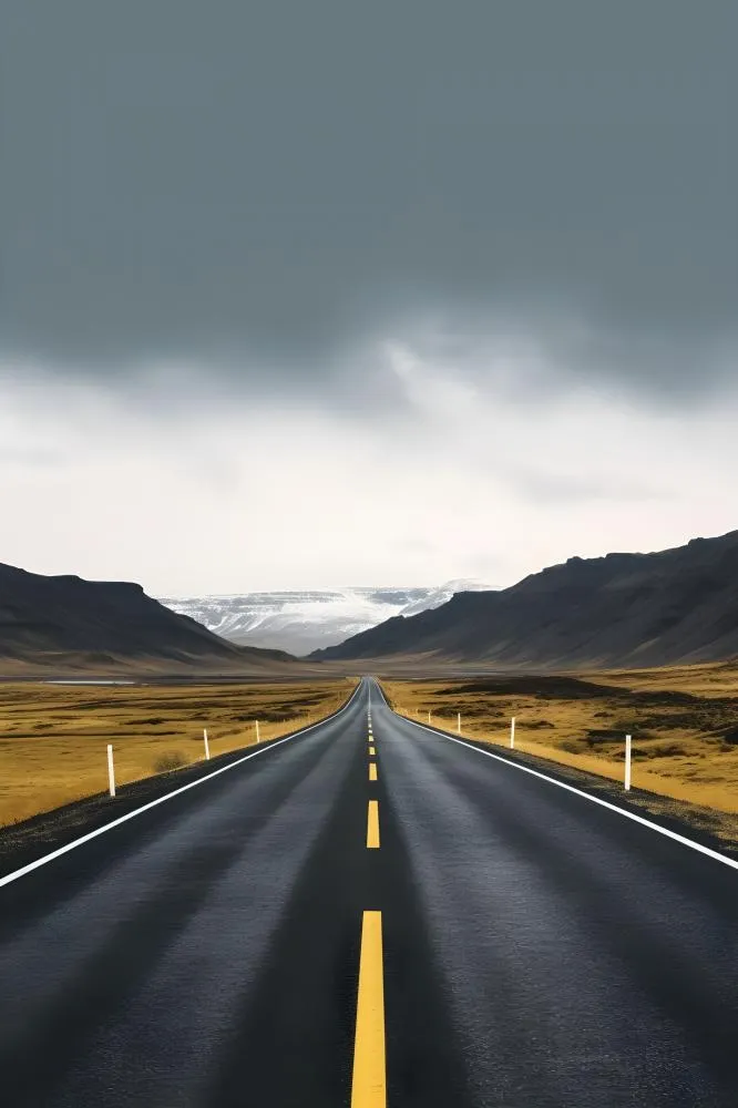 公路山脉简约摄影(2400x3600)