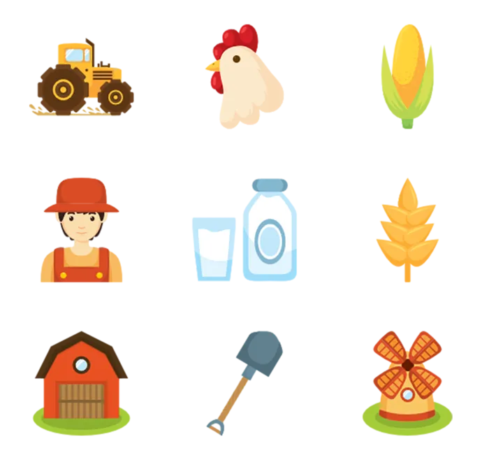 素材简笔现代农业