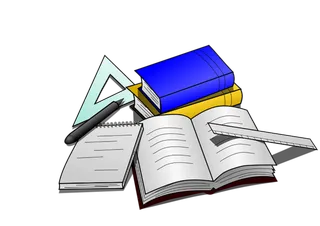 书本尺子线条卡通少儿兴趣班