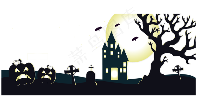 万圣节节日卡通素材城堡