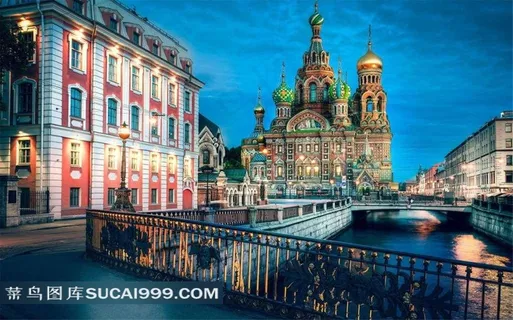圣彼得堡城市夜景素材图片