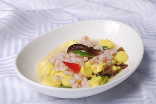  五彩虾仁烧豆腐